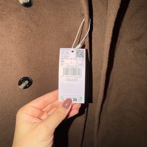 Mango Brown Double-Breasted Oversized Coat - Picture 16 of 16